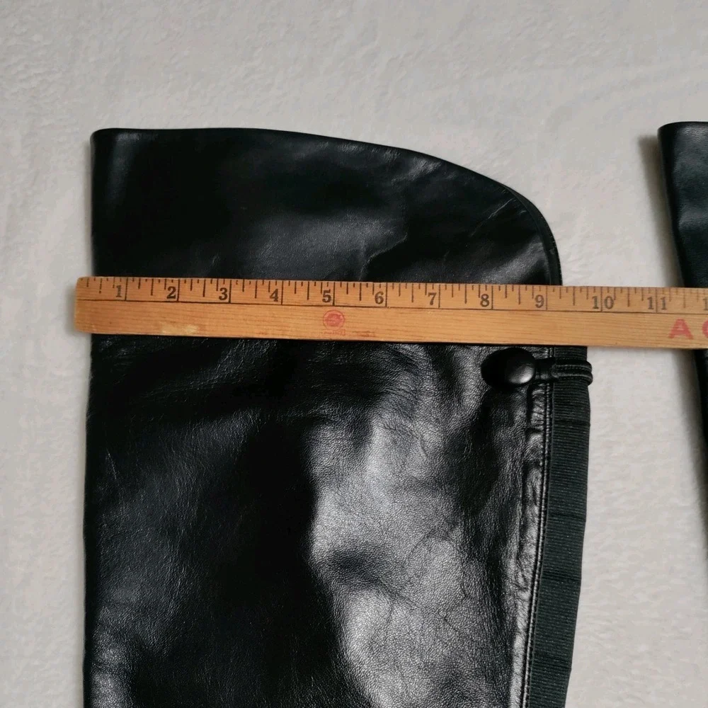 Vtg ROS HOMMERSON tall black leather‎ Over The Knee OTK BOOTS womens 9WW